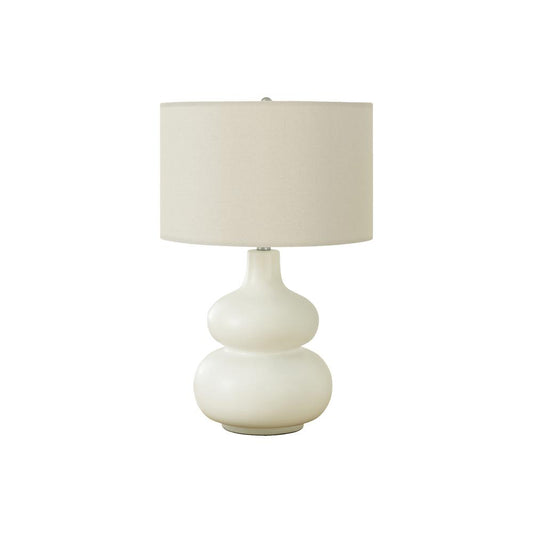 Lighting, 25"H, Table Lamp, Ivory / Cream Shade, Cream Ceramic, Contemporary