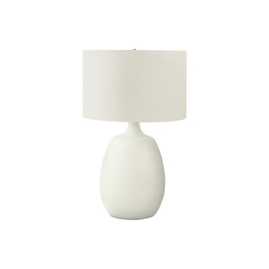 Lighting, 26"H, Table Lamp, Ivory / Cream Shade, Cream Resin, Contemporary