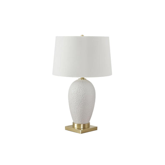 Lighting, 26"H, Table Lamp, White Ceramic, Ivory / Cream Shade, Transitional