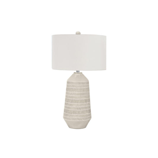 Lighting, 33"H, Table Lamp, Ivory / Cream Shade, Cream Ceramic, Contemporary