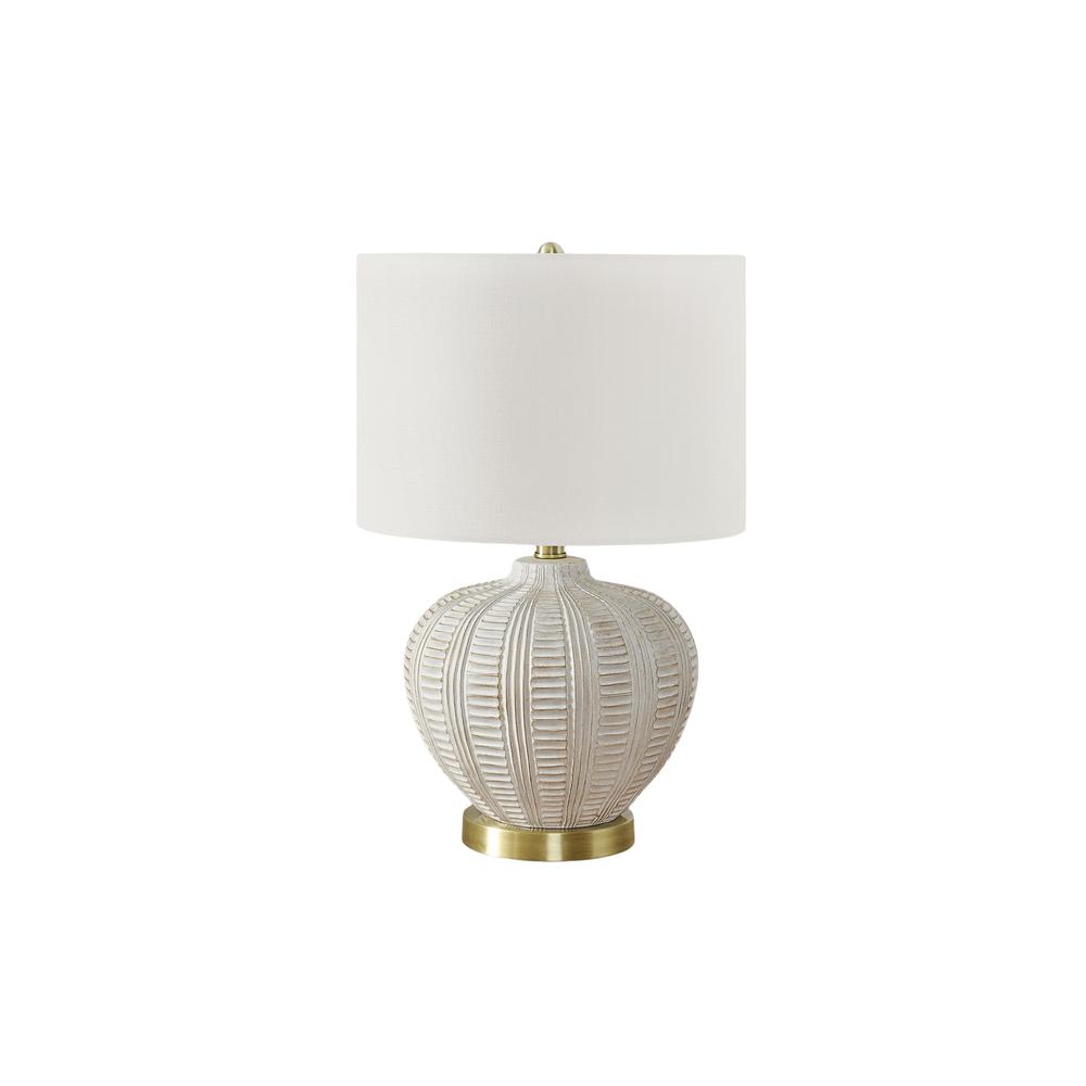 Lighting, 21"H, Table Lamp, Ivory / Cream Shade, Cream Resin, Transitional