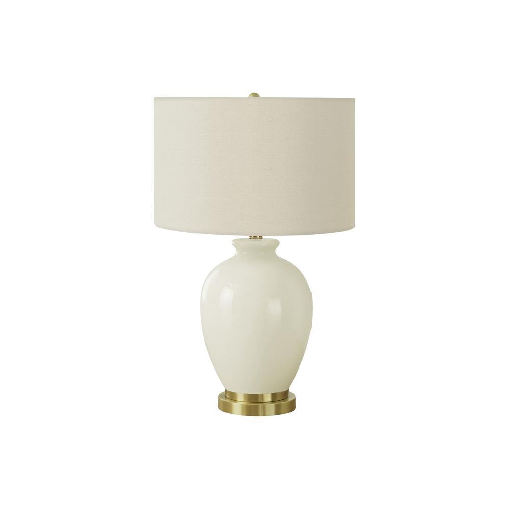 Lighting, 26"H, Table Lamp, Ivory / Cream Shade, Cream Ceramic, Transitional