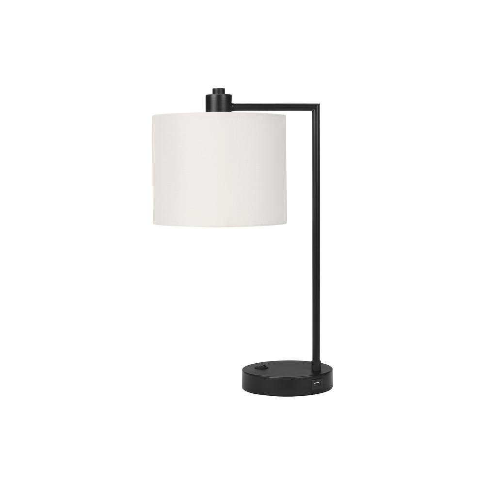 Lighting, 19"H, Table Lamp, Usb Port Included, Black Metal