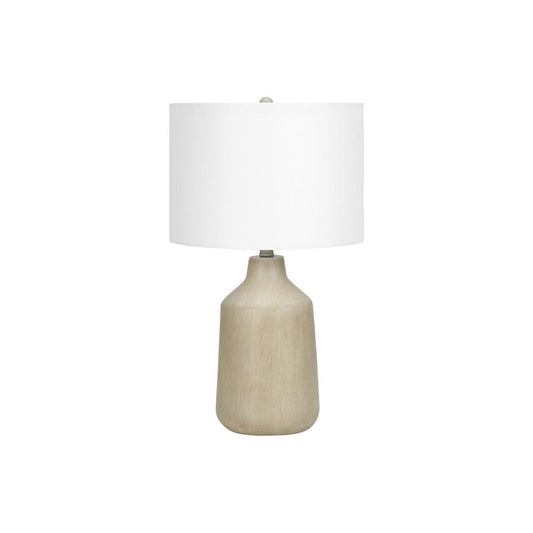 Lighting, 24"H, Table Lamp, Beige Concrete, Ivory / Cream Shade, Contemporary