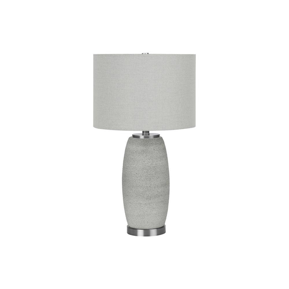 Lighting, 25"H, Table Lamp, Grey Ceramic, Grey Shade, Modern