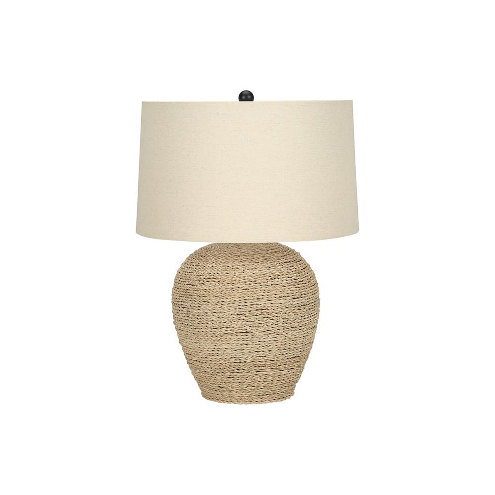 Lighting, 25"H, Table Lamp, Rattan, Beige Shade, Transitional