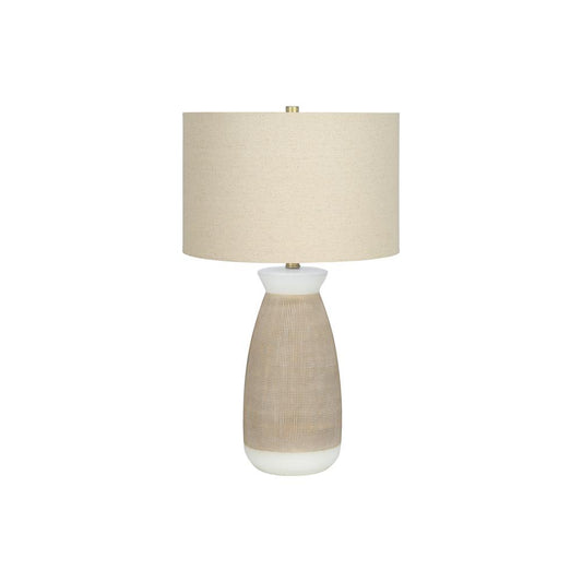 Lighting, 27"H, Table Lamp, Cream Ceramic, Beige Shade, Contemporary