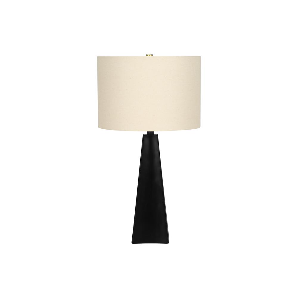 Lighting, 27"H, Table Lamp, Black Resin, Beige Shade, Modern