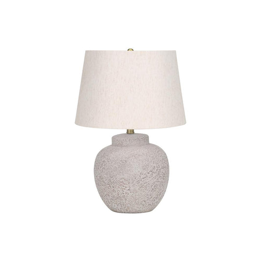 Lighting, 22"H, Table Lamp, Cream Concrete, Ivory / Cream Shade, Modern