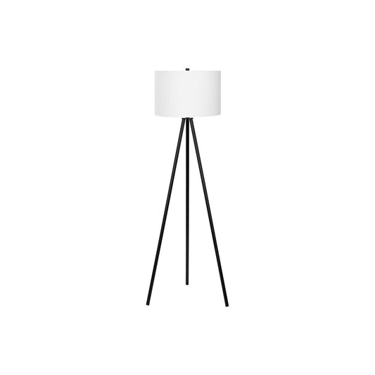 Lighting, 63"H, Floor Lamp, Black Metal, Ivory / Cream Shade, Contemporary