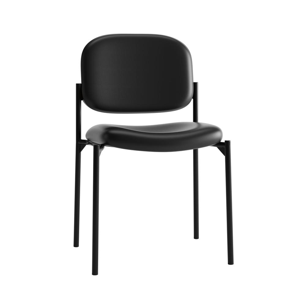 HON Scatter Stacking Guest Chair, in Black Leather (HVL606)