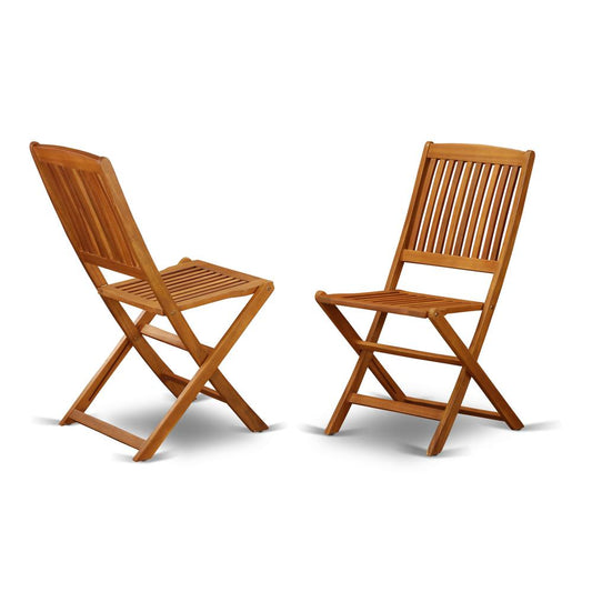 Solid Acacia Wooden Patio folding side Chair -Set of two