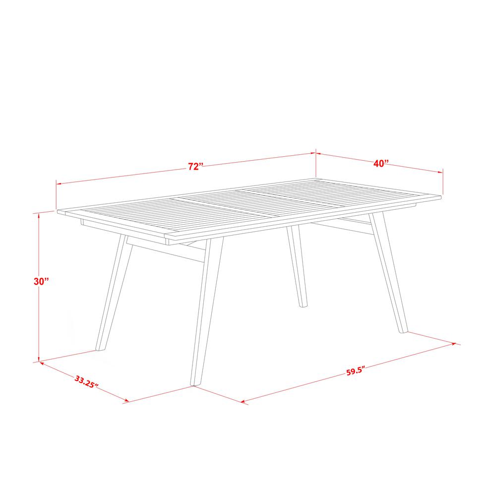 East West Furniture BDETRNA  Modern Coffee Table and Rectangular Top with Wood 4 legs - Natural Oil Finish