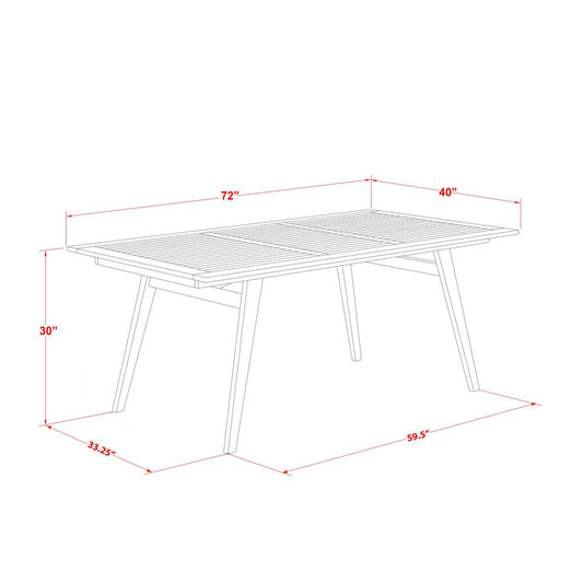 East West Furniture BDETRNA  Modern Coffee Table and Rectangular Top with Wood 4 legs - Natural Oil Finish