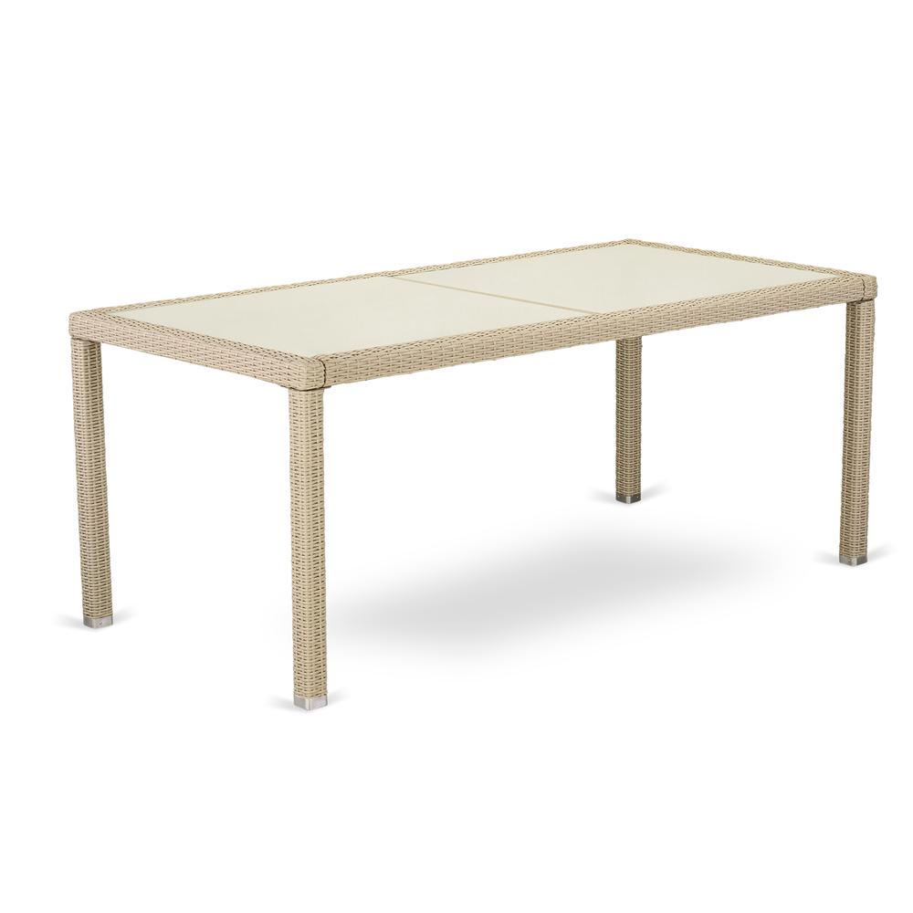 Wicker Patio Table Cream, HLUTG53V