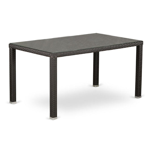 Wicker Patio Table Dark Brown, HMATG63S