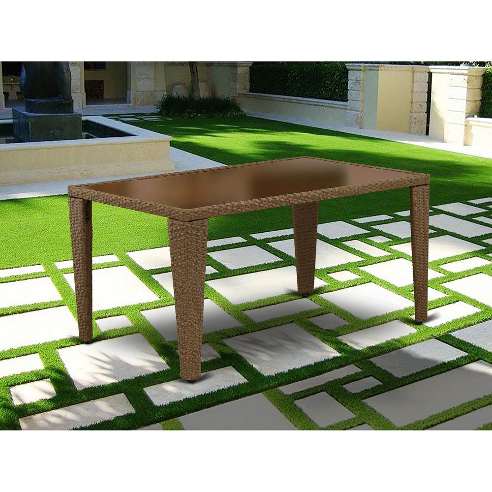 Wicker Patio Table Brown, GULTG02