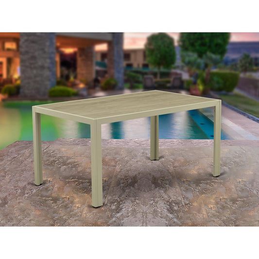 Wicker Patio Table Natural Linen, JULTW03