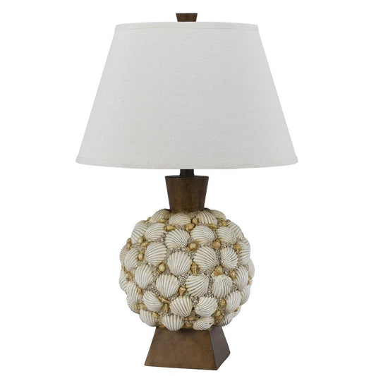 25" Height Resin Table Lamp in Shell