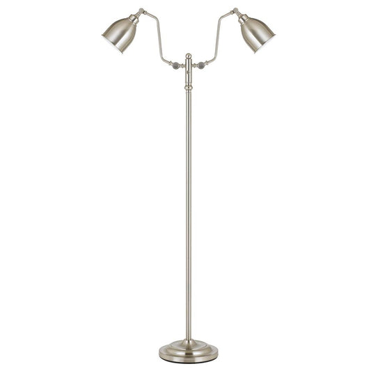 63" Height Metal Pharmacy Floor Lamp in Brushed Steel