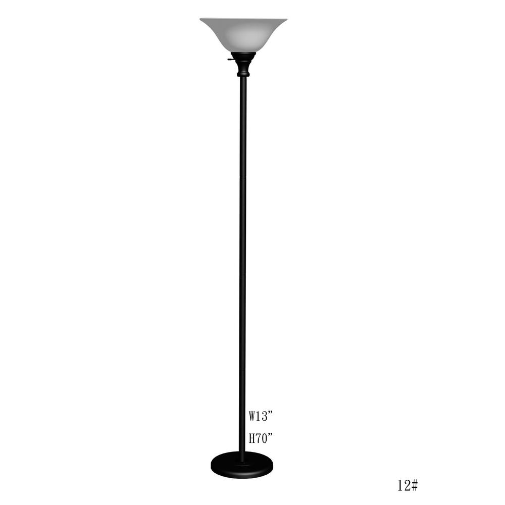 70" Height Metal Torchiere in Black