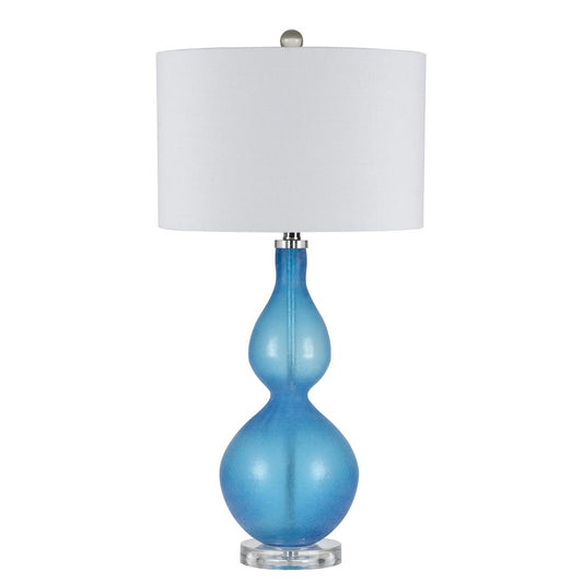 30.5" Height Resin Table Lamp in Ocean Blue