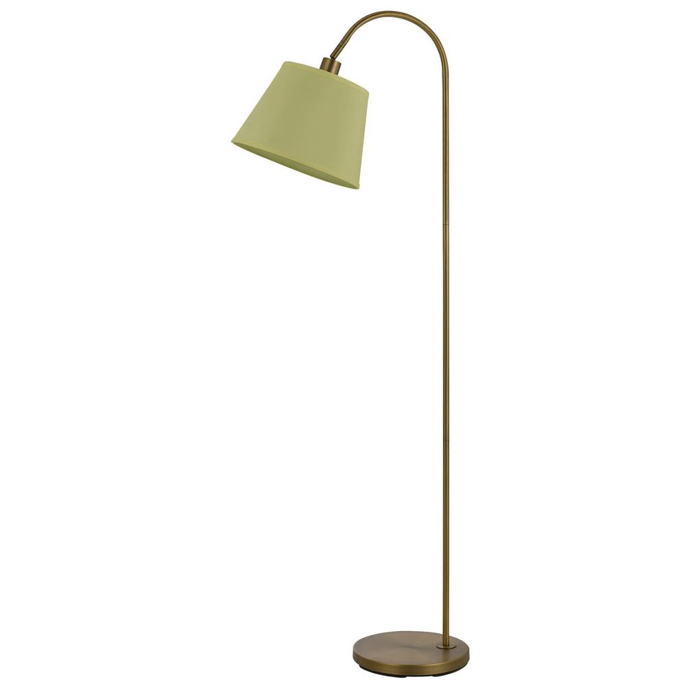 60" Height Metal Floor Lamp in Antique Brass