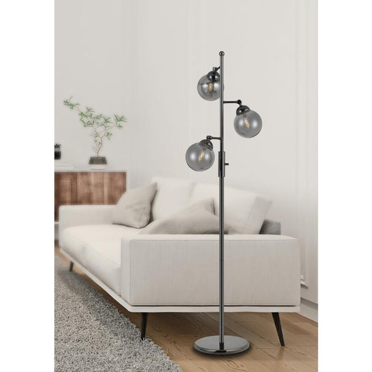 63" Height Metal Floor Lamp in Gun Metal