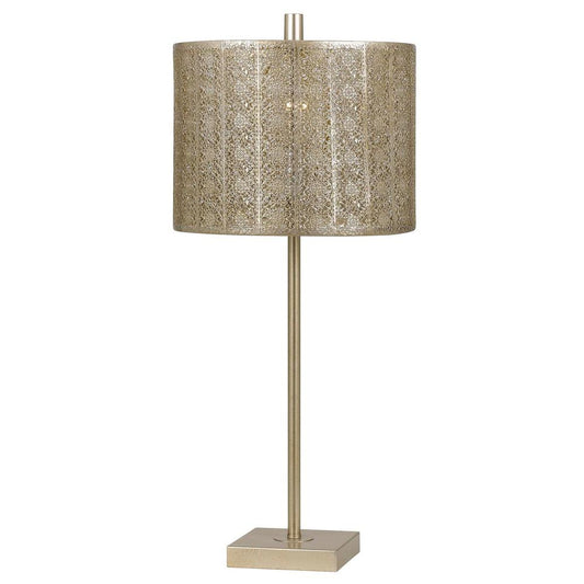 27" Height Metal Table Lamp in Warm Silver