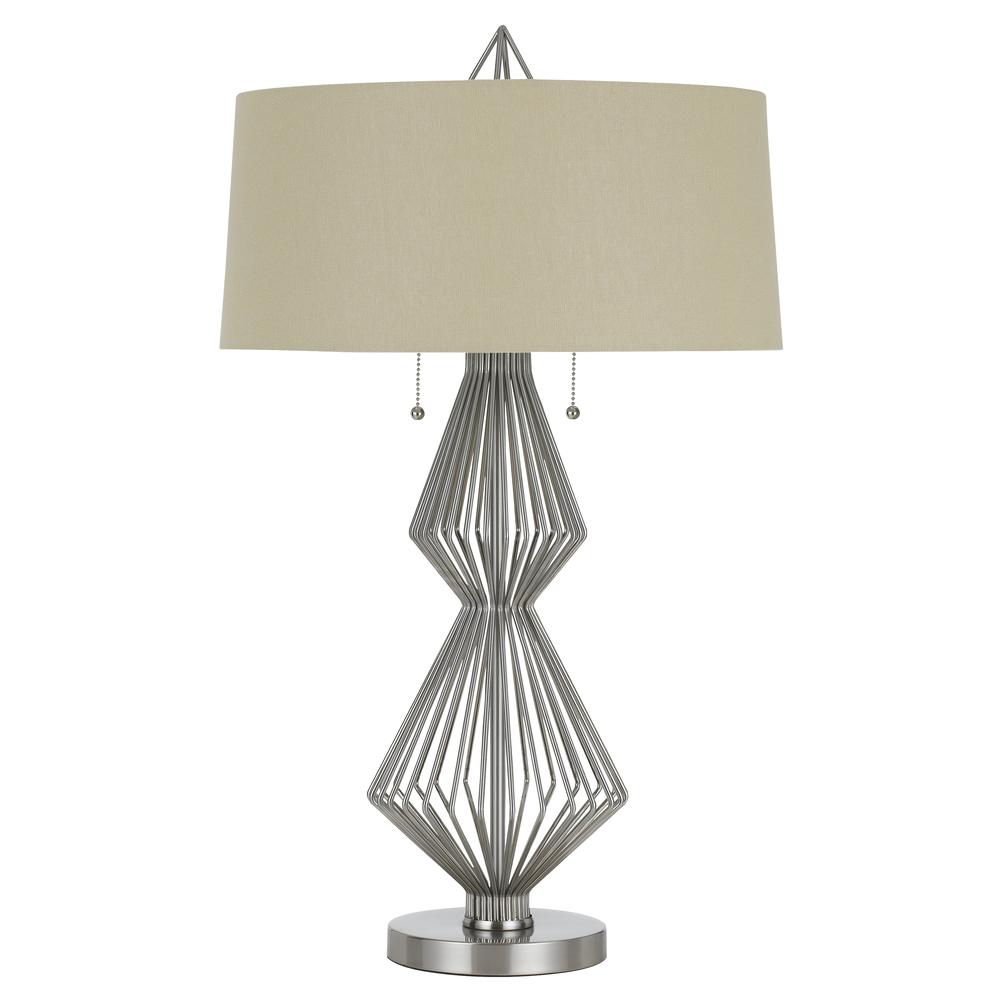 60W X 2 Ternimetal  Table Lamp With Burlap Shade