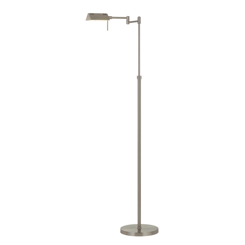 Clemson 58.5" Height Metal Floor Lamp in Brushed Steel Finish