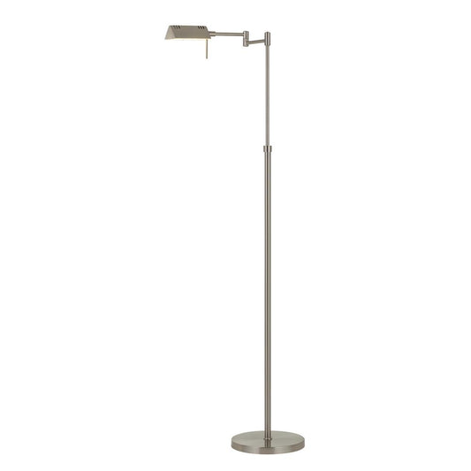 Clemson 58.5" Height Metal Floor Lamp in Brushed Steel Finish