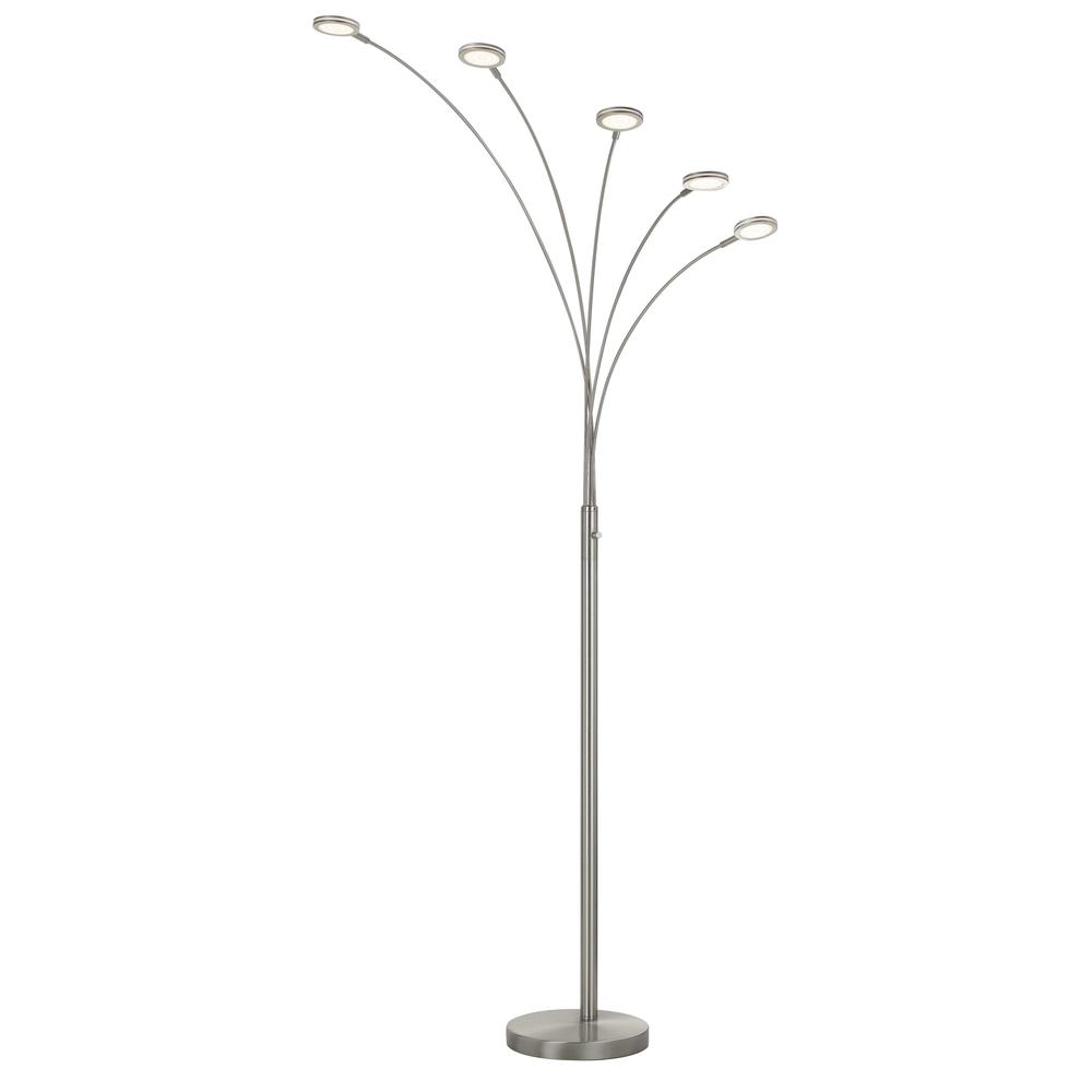 Cremona integrated LED Metal Arc Floor Lamp 79" Height Metal Floor Lamp in Brushed Steel Finish