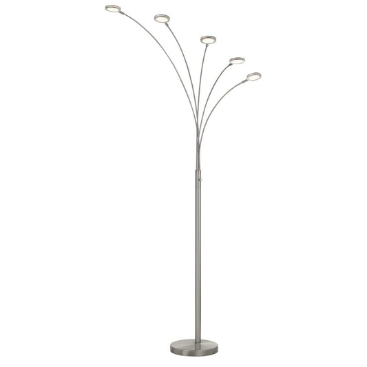 Cremona integrated LED Metal Arc Floor Lamp 79" Height Metal Floor Lamp in Brushed Steel Finish