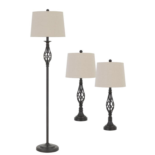 100W Table And Floor Lamp. 1 Floor And 2 Table Lamps Packed in One Box, BO29633