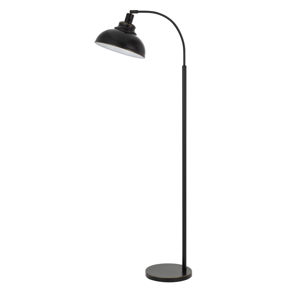 60W Dijon adjustable metal floor lamp with weight base & on off socket switch, Dark Bronze