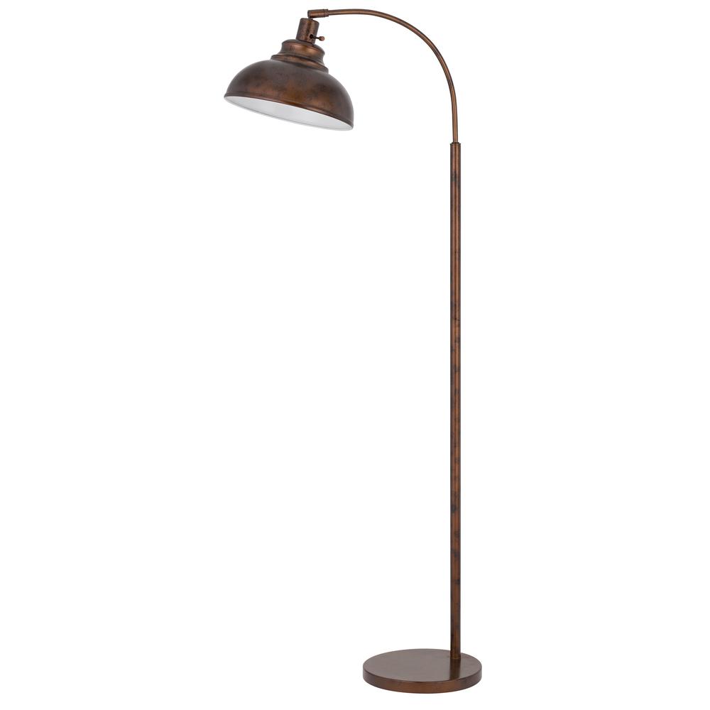 60W Dijon adjustable metal floor lamp with weight base and on off socket switch, Rust