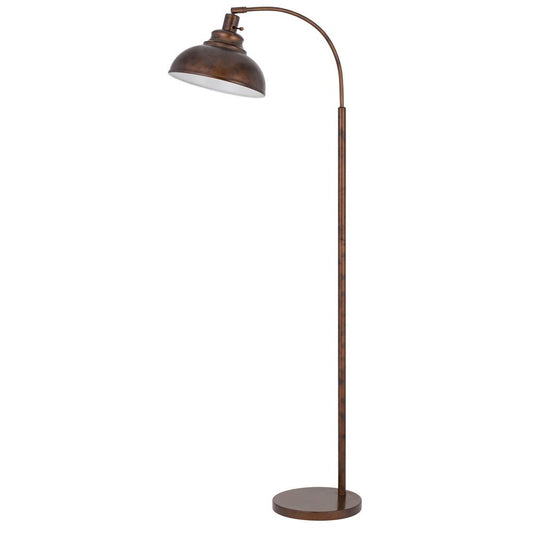 60W Dijon adjustable metal floor lamp with weight base and on off socket switch, Rust