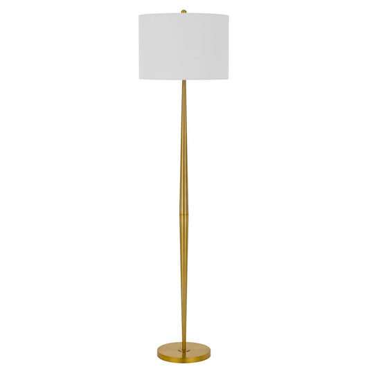 150W 3 way Sterling metal floor lamp with hardback drum shade, Antique Brass