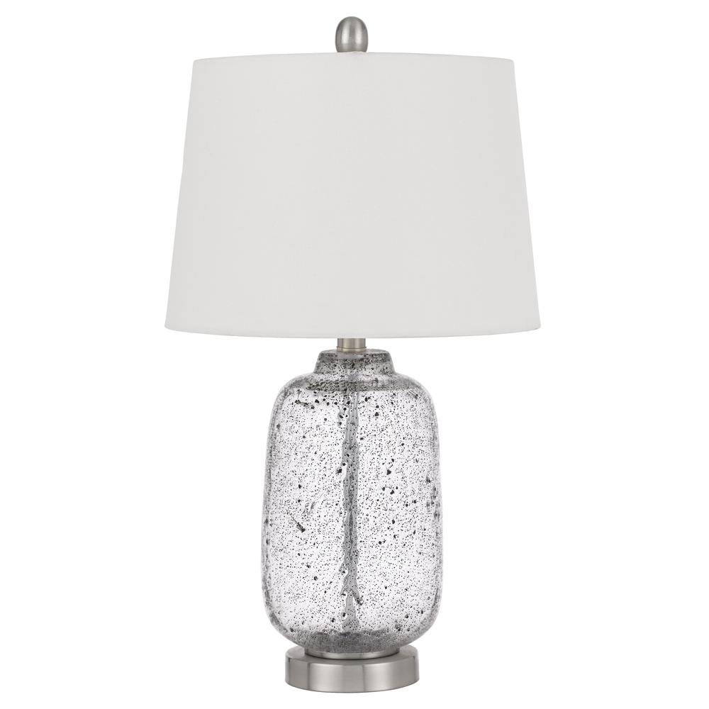 Solaro distressed glass table lamp with hardback taper drum shade