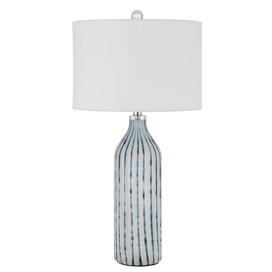 Inveruno glass table lamp with hardback drum shade