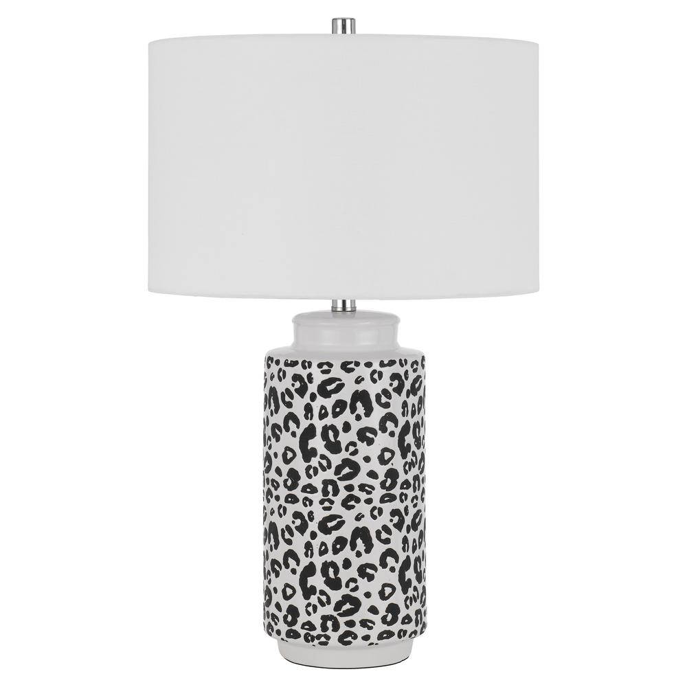 Exeter ceramic table lamp with hardback drum shade