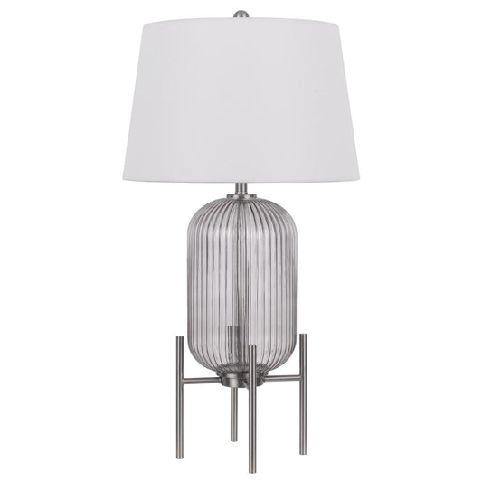 150W 3 way Belleville fluted glass table lamp