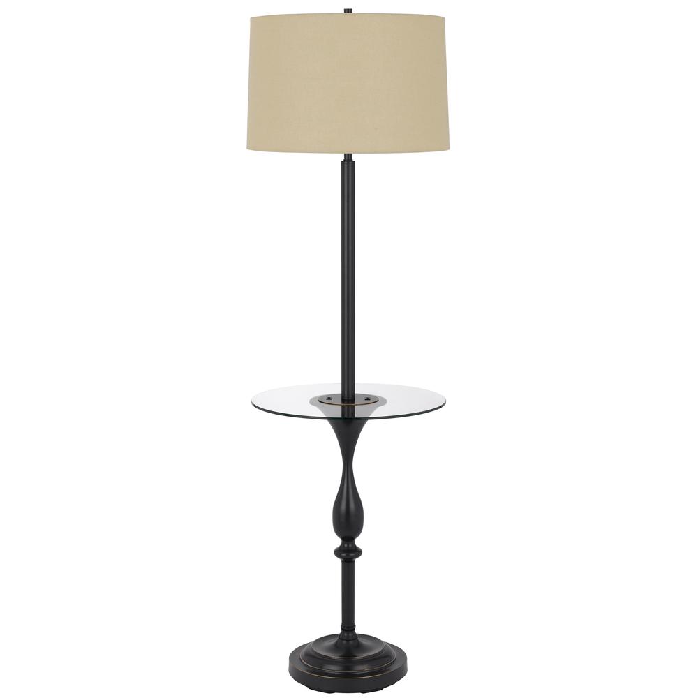 150W 3 way Sturgis metal floor lamp with glass tray table