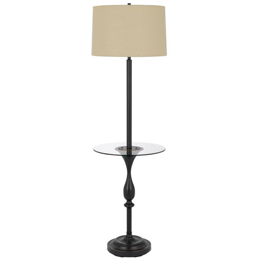 150W 3 way Sturgis metal floor lamp with glass tray table