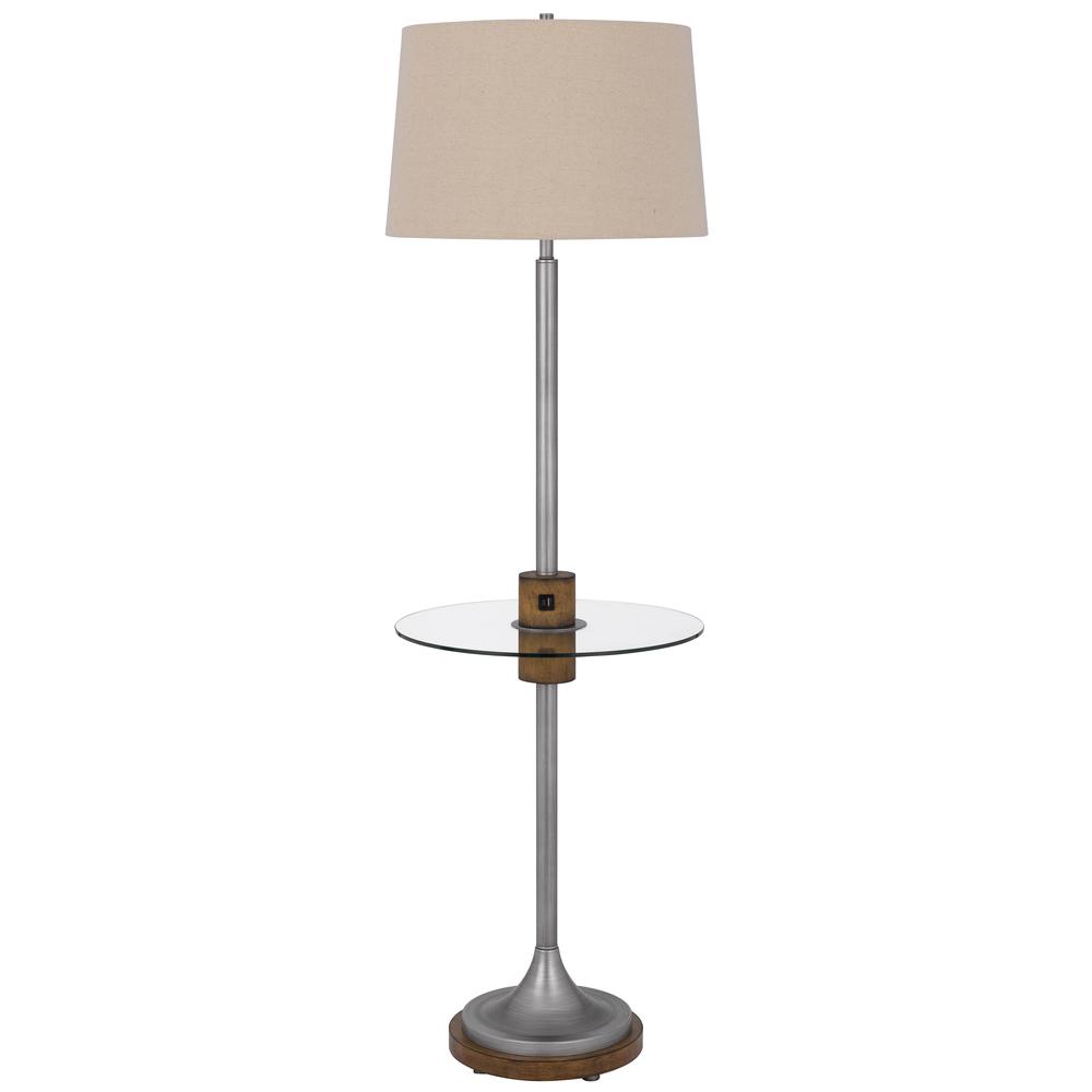 150W 3 way Lavaca metal floor lamp with glass tray table