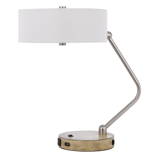 60W x 2 Marcos metal desk lamp with drum fabric shade