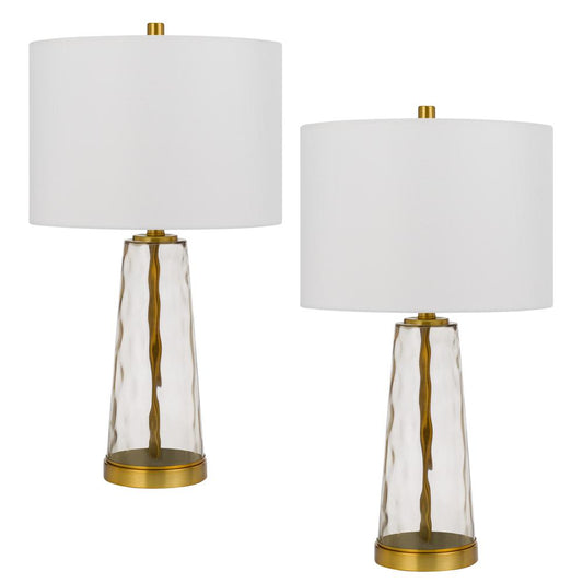 100W Heber glass table lamp. Priced and sold as pairs