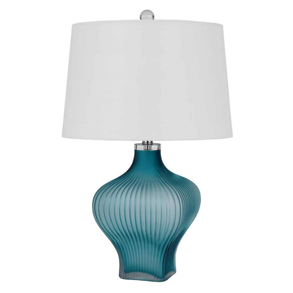 150W 3 way Payson fluted art glass table lamp