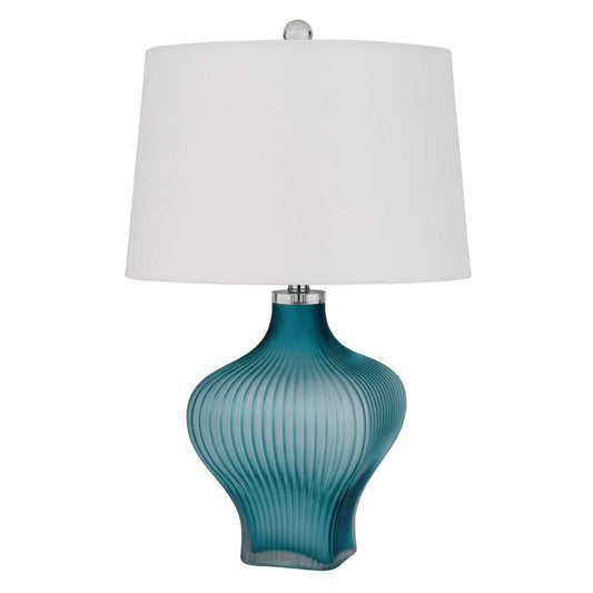 150W 3 way Payson fluted art glass table lamp